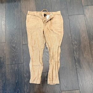 Banana Republic Linen Mason Athletic Taper Pants, Tan, 32x30